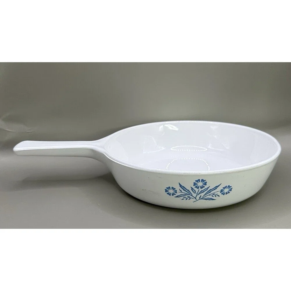Vintage Corning Ware Grab-It P-150-B 15 oz Bowl & 6½” Baker Blue Floral USA